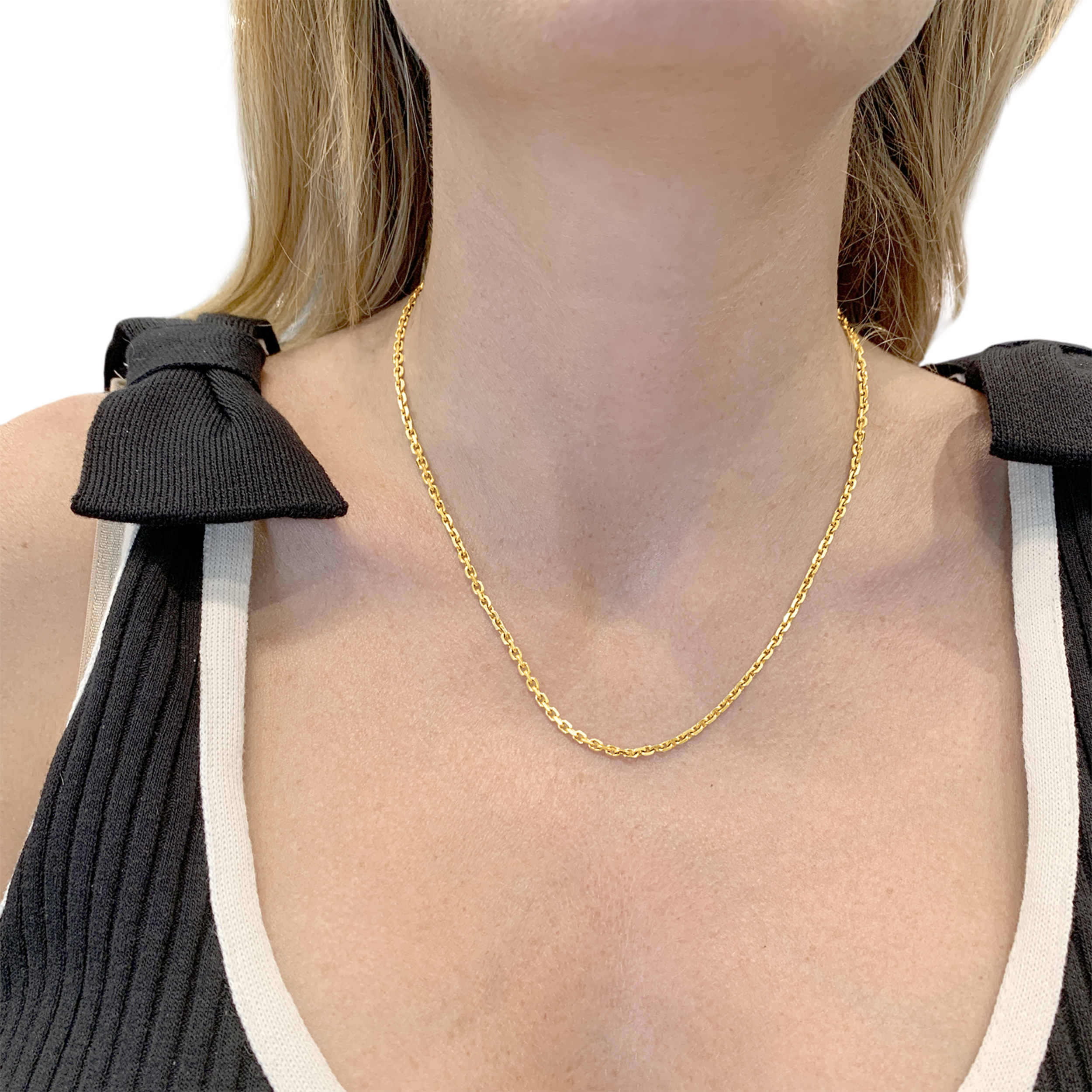 Collier or jaune, maille forçat.  5
