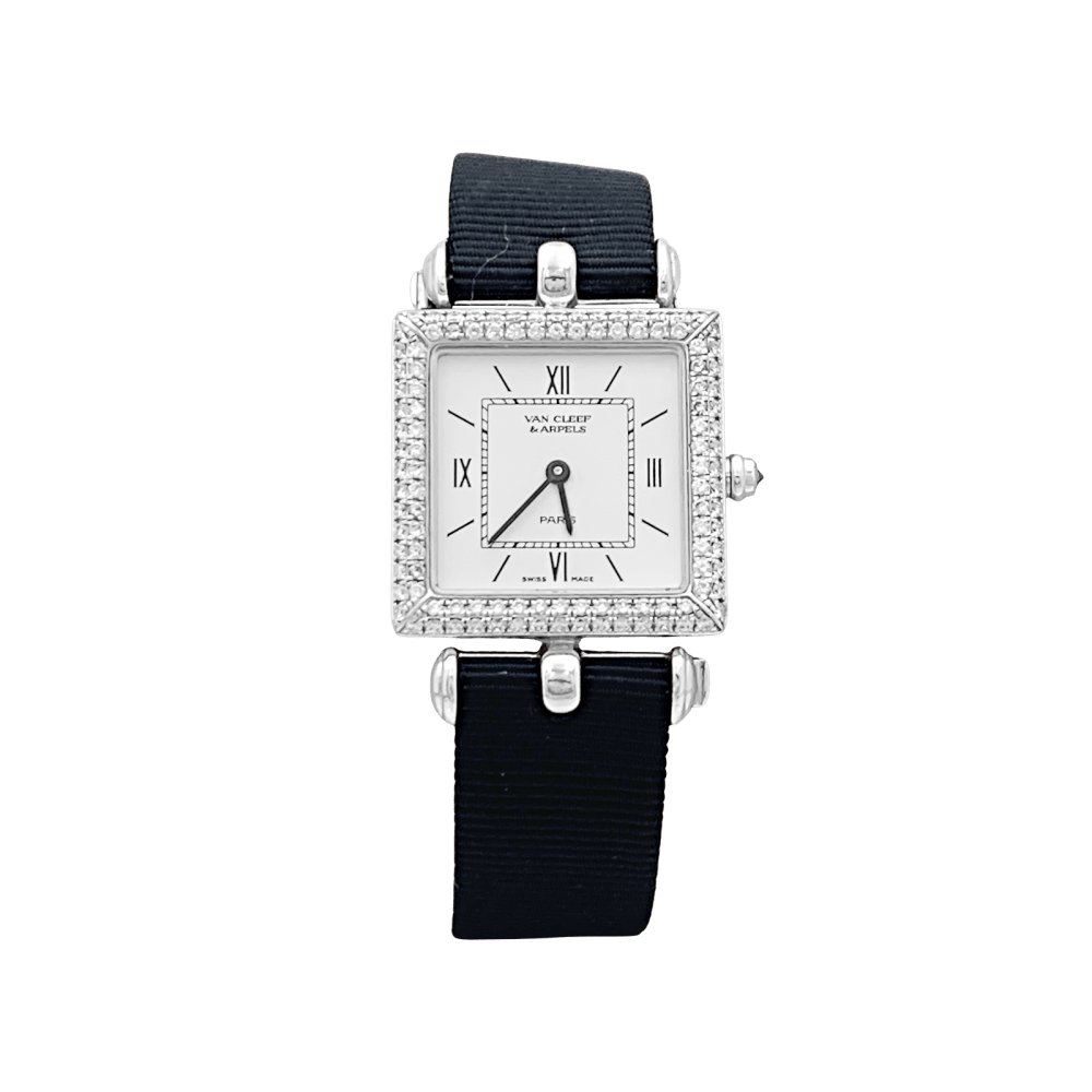 Montre Van Cleef & Arpels, "Classique Arpels" en or blanc, diamants.  1