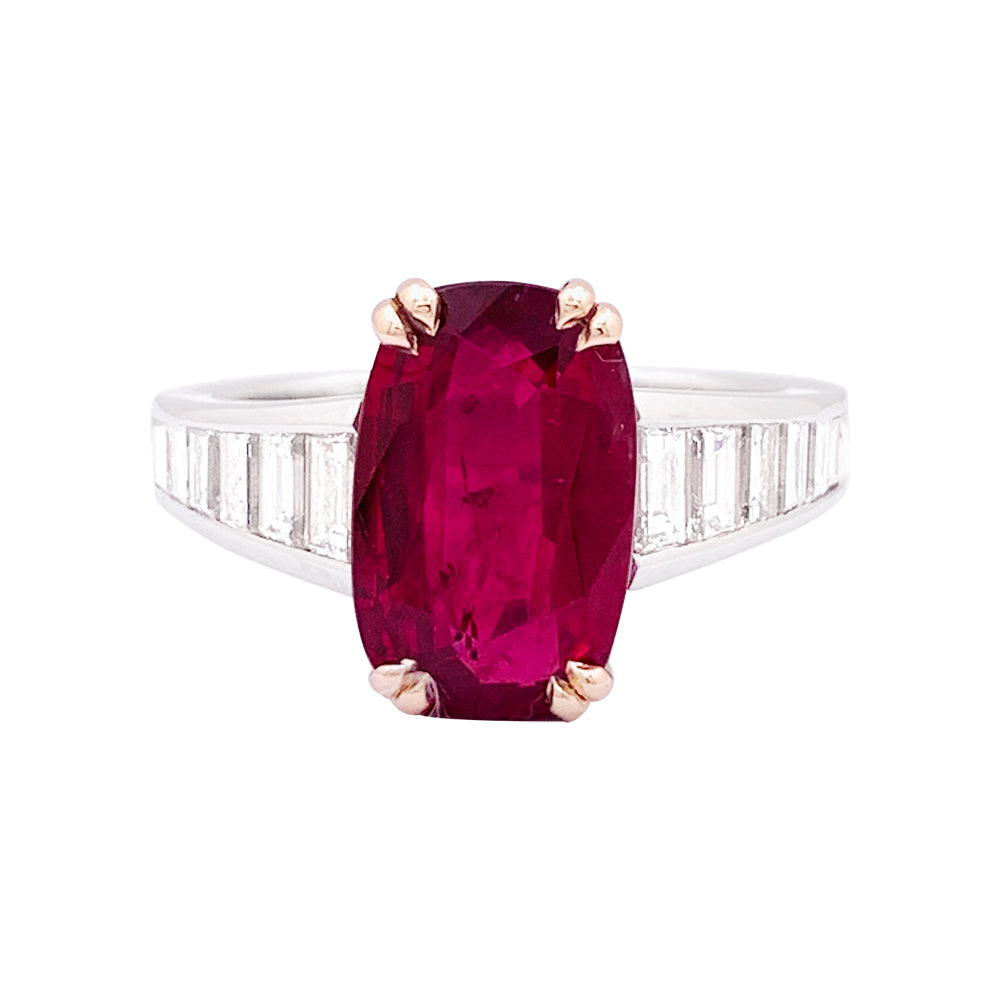 Bague or, diamants, rubis. 1