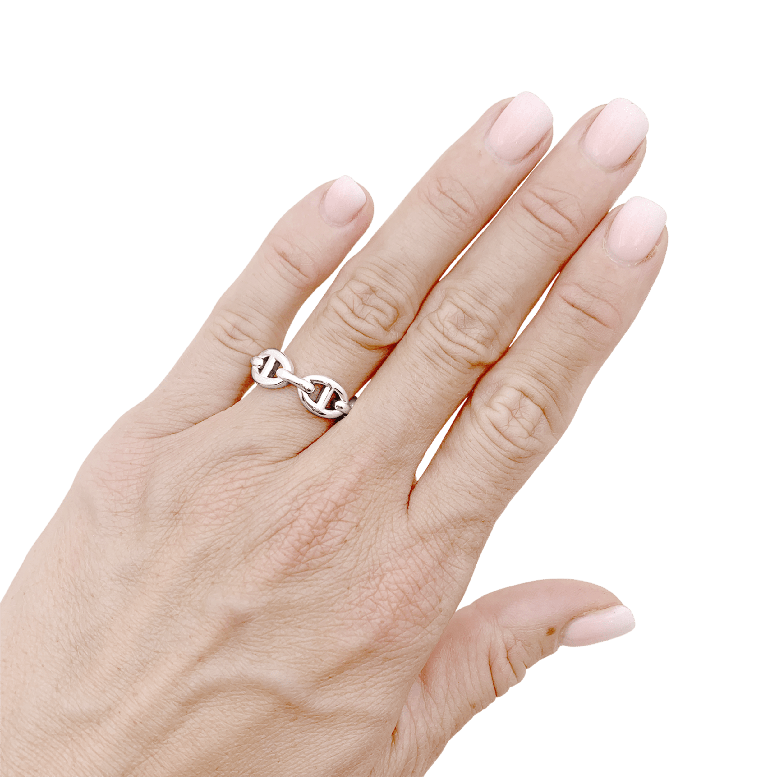 Bague Hermès, "Chaîne d'ancre Enchaînée", argent, petit modèle. 5