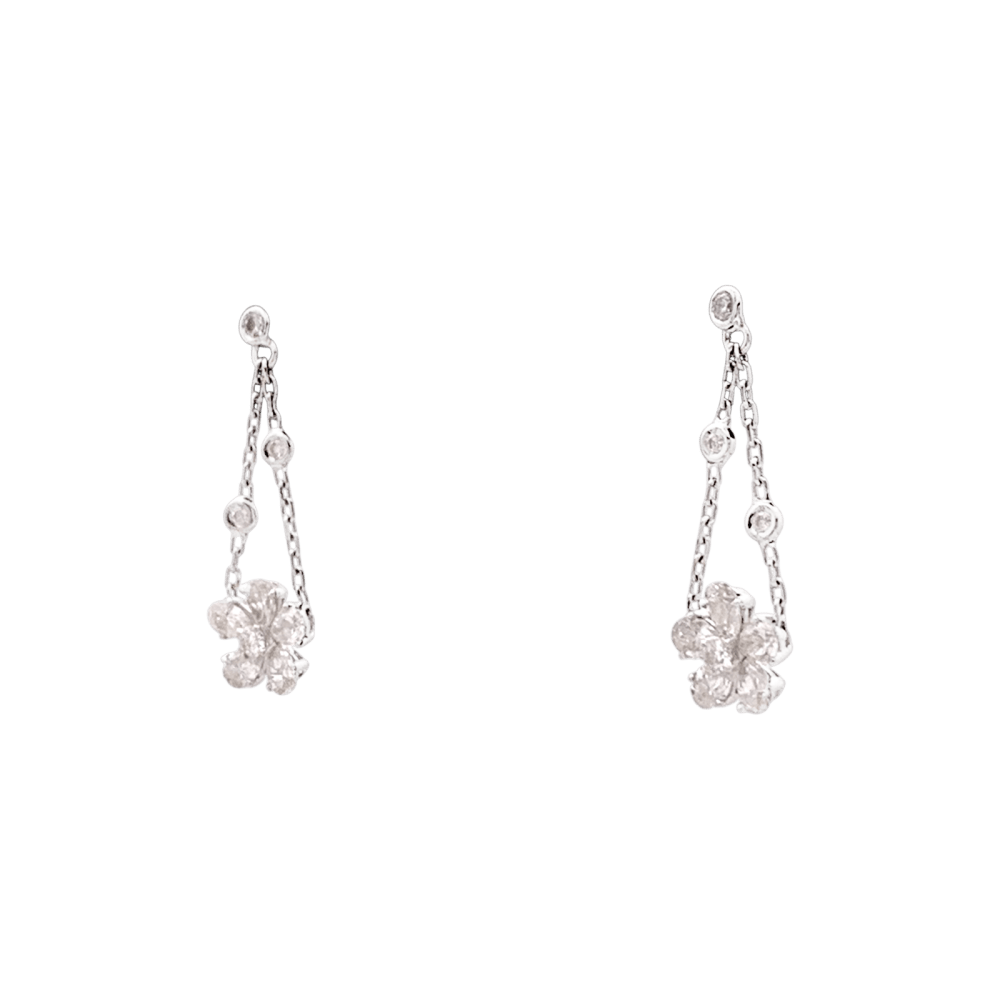 Boucles d'oreilles Messika , "Spring" or blanc, diamants.  2