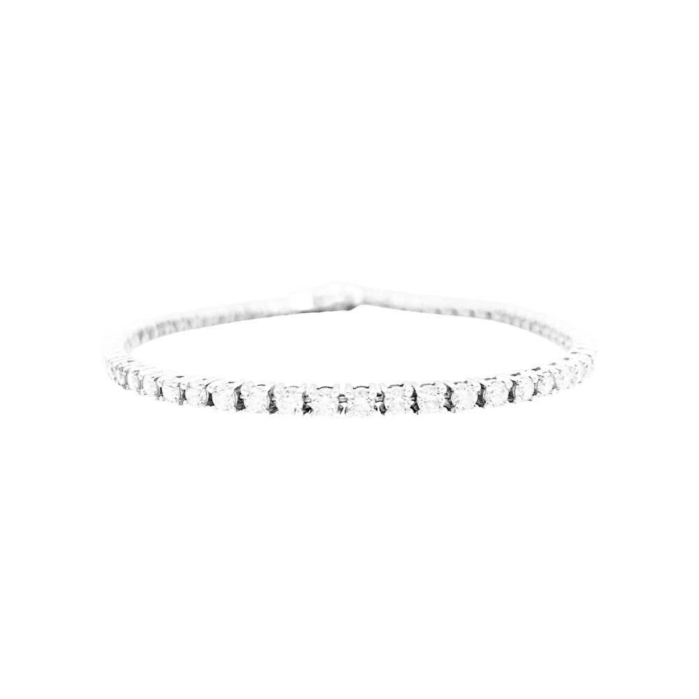 Bracelet ligne, or blanc et diamants. 1