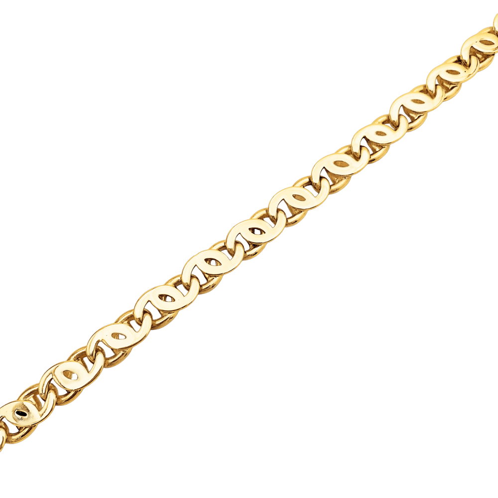 Bracelet or jaune, maille oeil de tigre.  2