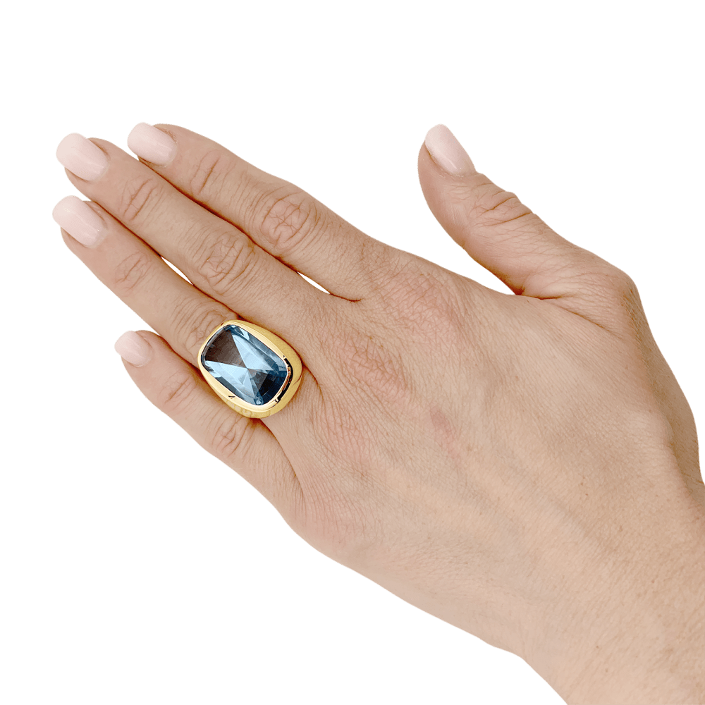 Bague or jaune et topaze  6