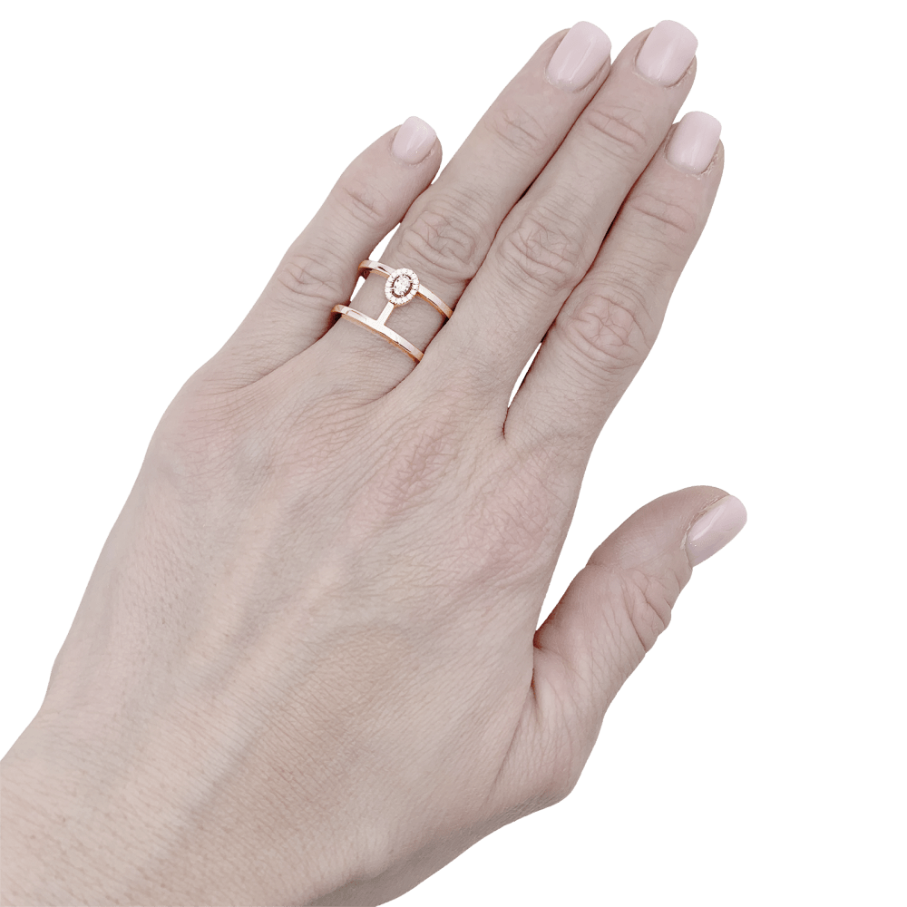 Bague Messika, "Glam'Azone", or rose et diamants.  5