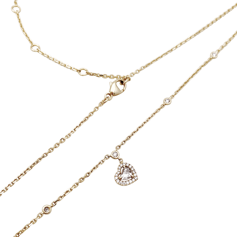 Collier Messika, "Joy Heart", or rose et diamants. 5