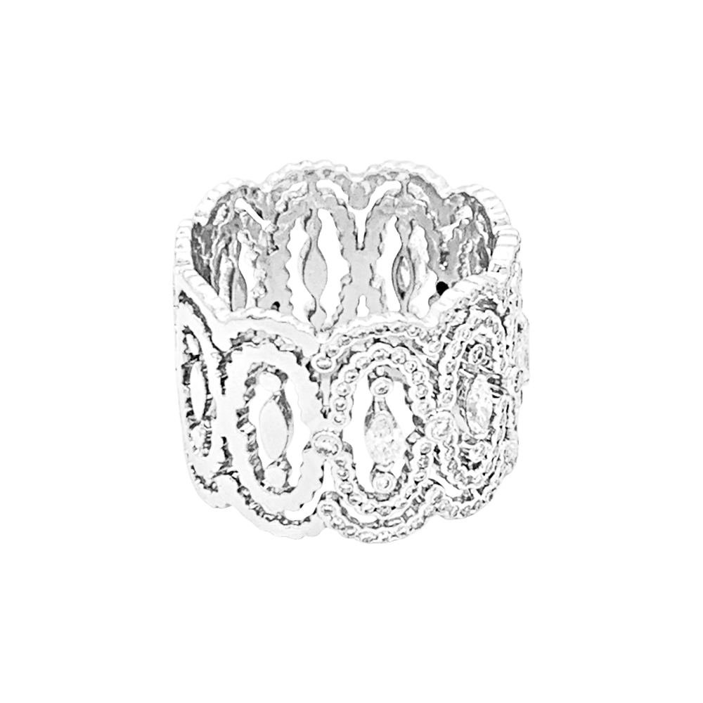 Bague Messika, "Arabesque", or blanc, diamants.  3