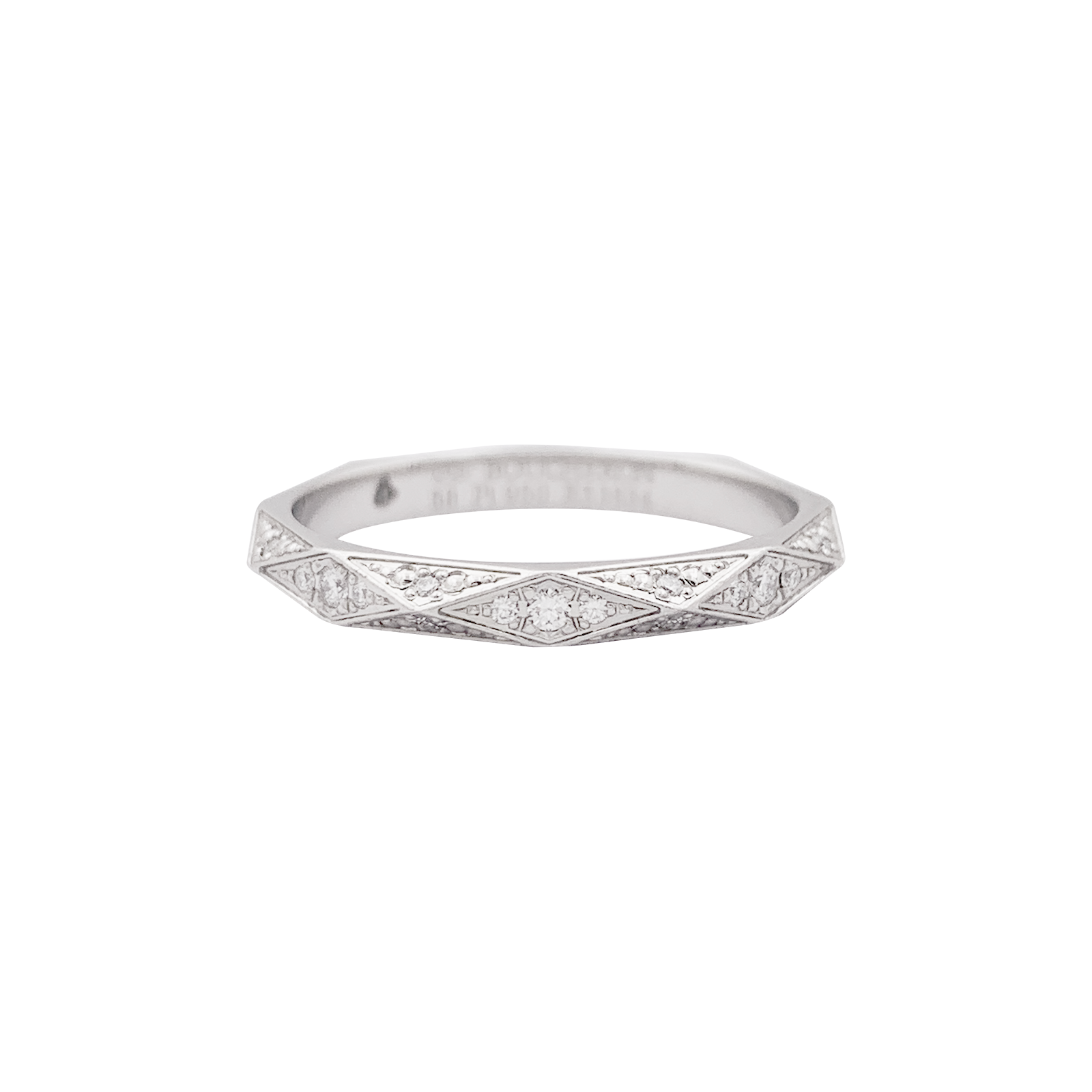 Alliance Boucheron "Facette" platine, diamants. 1