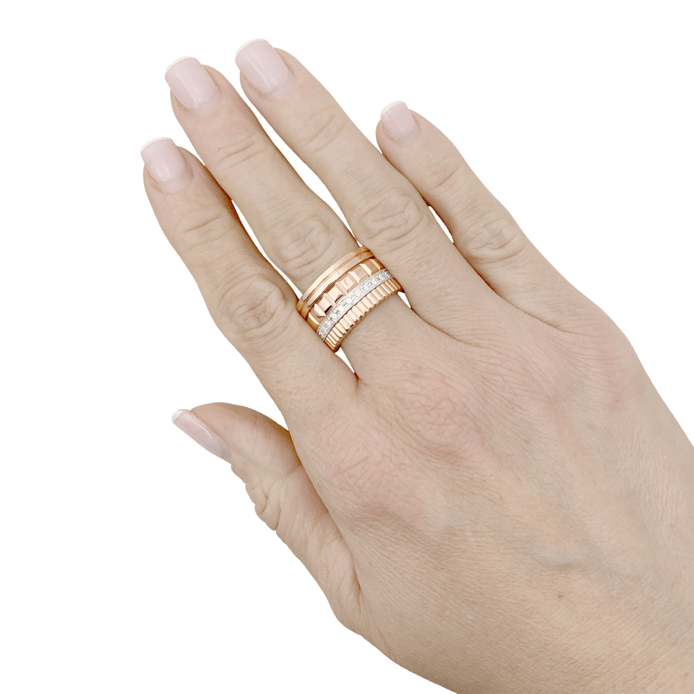 Bague Boucheron, «QUATRE RADIANT ÉDITION», deux ors et diamants.  5
