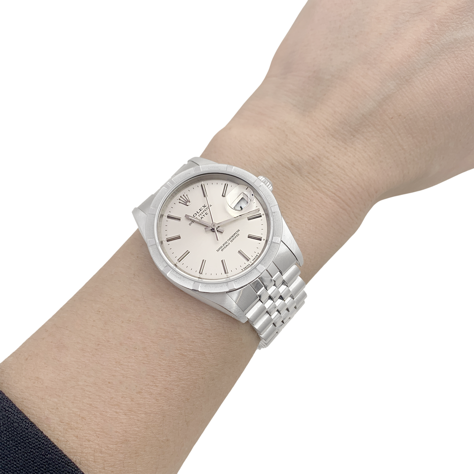 Montre Rolex "Oyster Perpetual Date" acier. 5