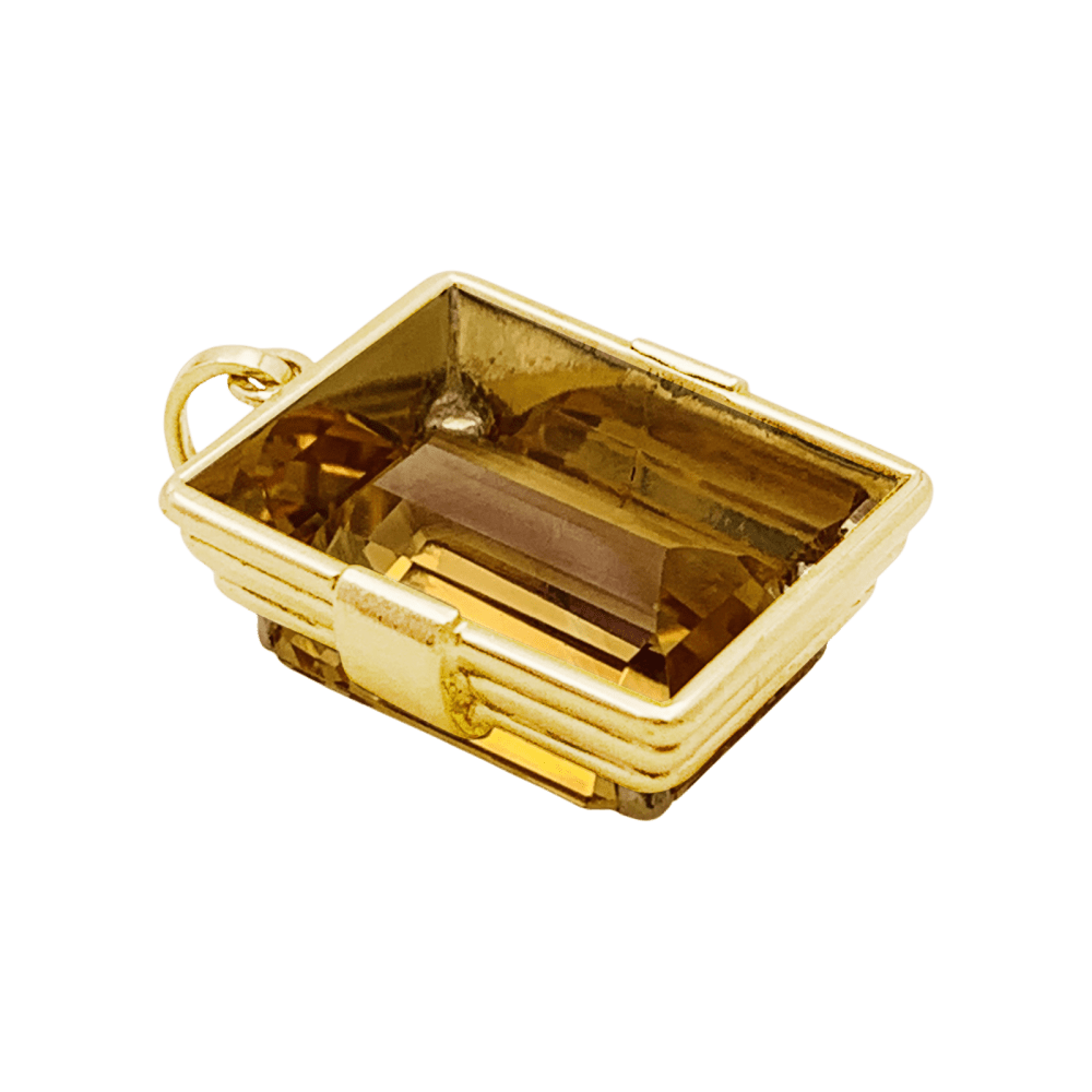 Pendentif or jaune et citrine. 4