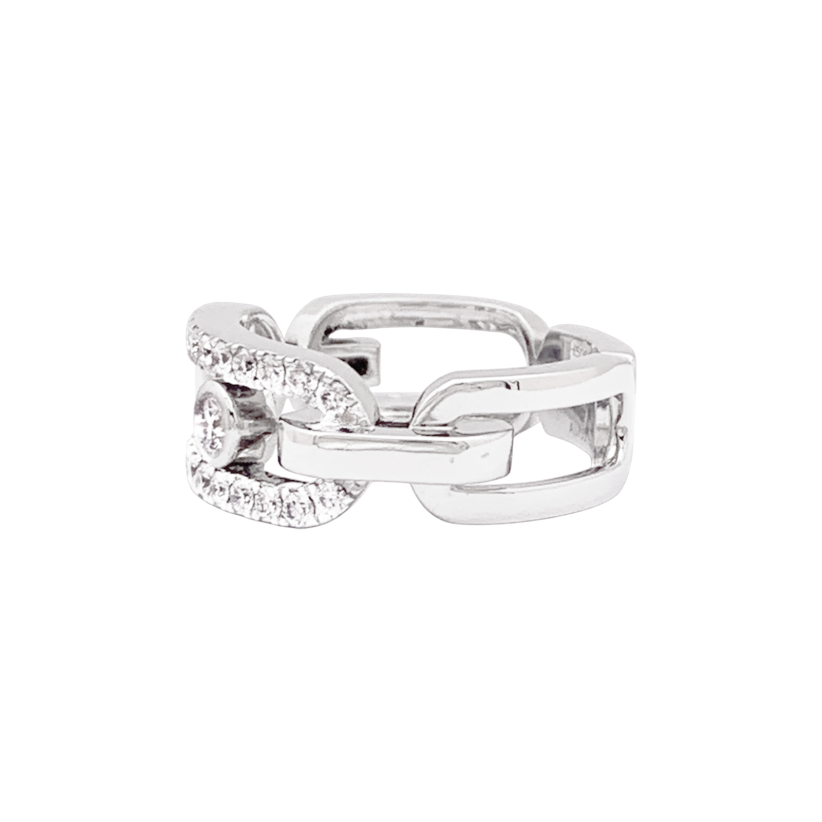 Bague Messika, "Move Link", or blanc, diamants. 3