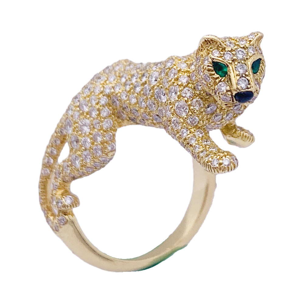 Bague Haute Joaillerie Cartier, "Panthère de Cartier", or jaune, diamants. 4