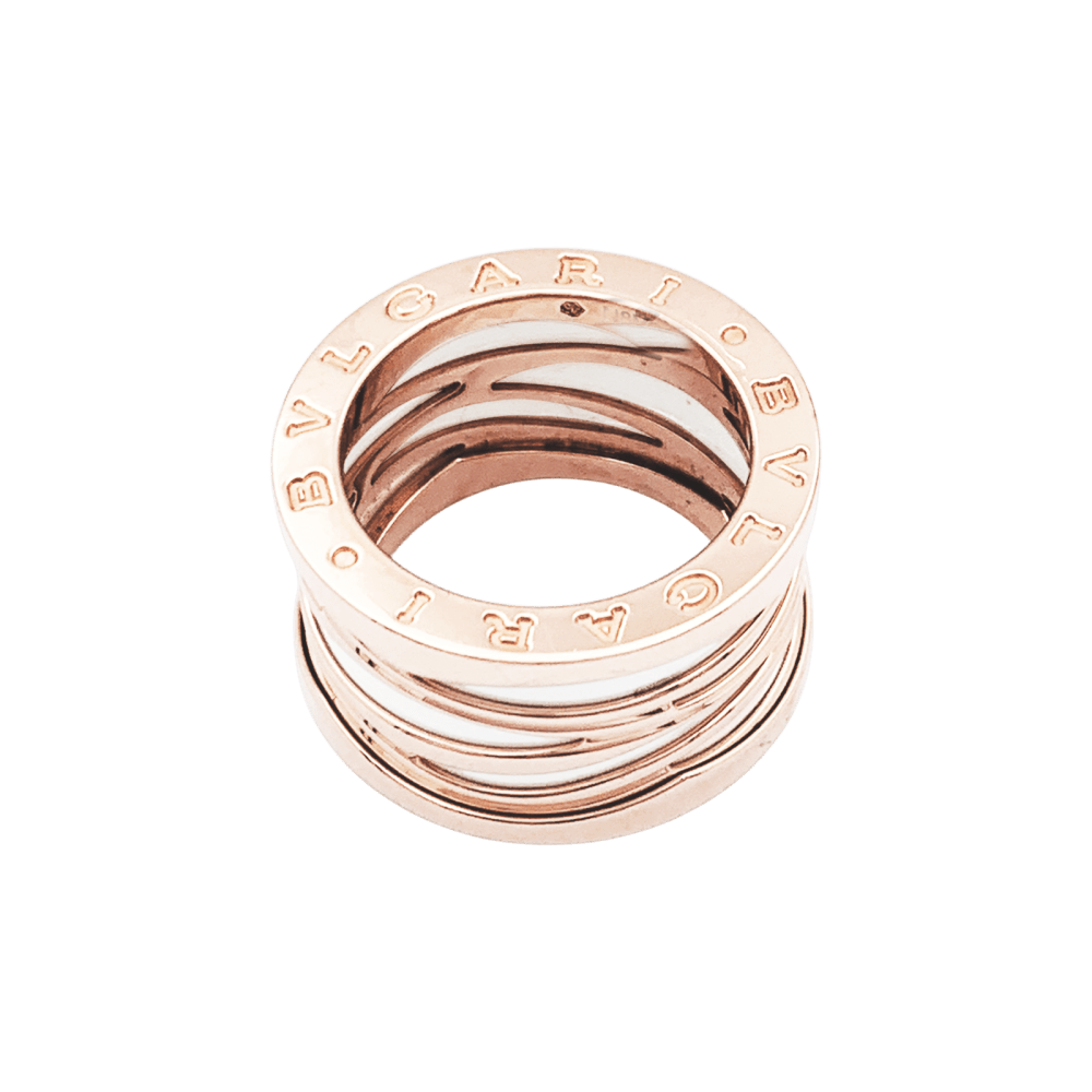 Bague Bulgari “B.Zero1 Zaha Hadid" en or rose et céramique blanche.  3