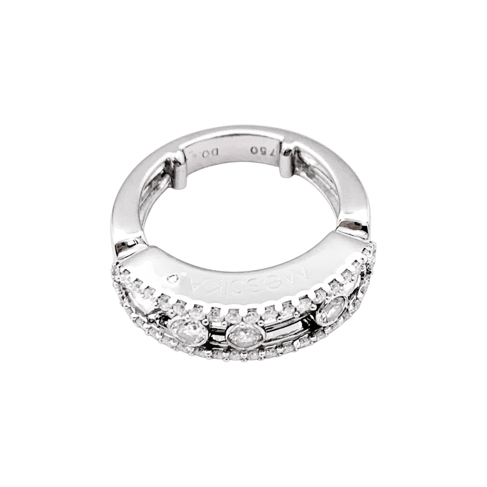 Bague Messika, "Move Pavé", or blanc et diamants.  5