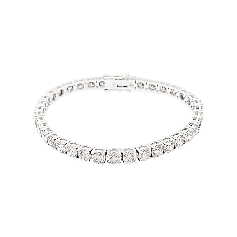Bracelet ligne, or blanc et diamants.  2