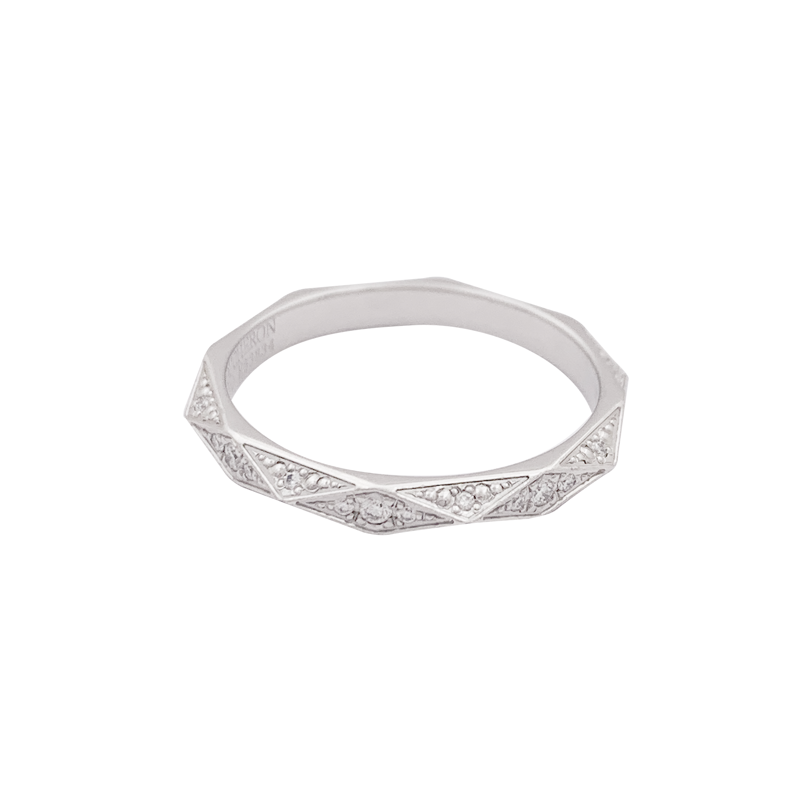 Alliance Boucheron "Facette" platine, diamants. 2