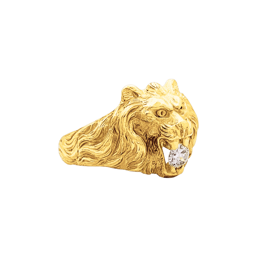 Bague « Lion », or jaune, diamant.  3