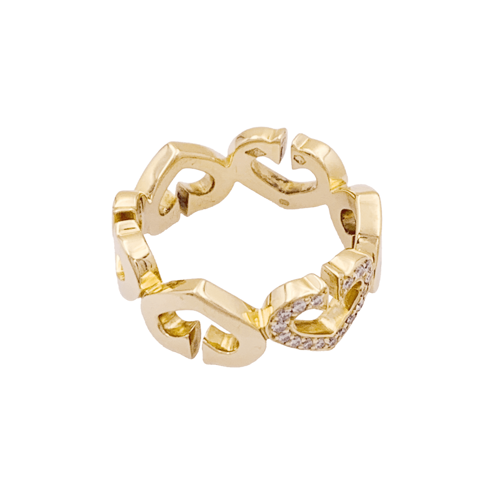 Bague CARTIER,  « Cœurs C », or jaune, diamants.  4