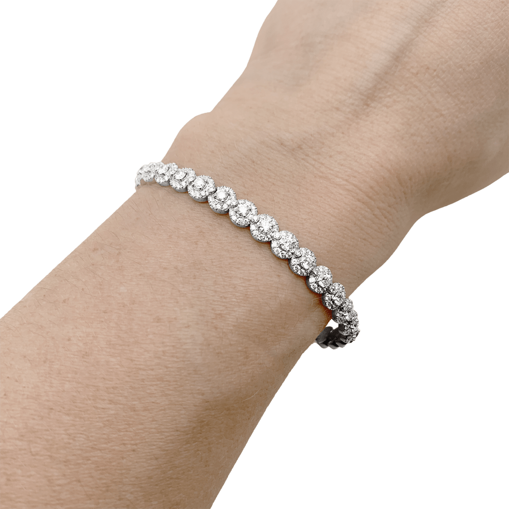 Bracelet Messika,"Joy Diamond Halo", diamants, or blanc.  4
