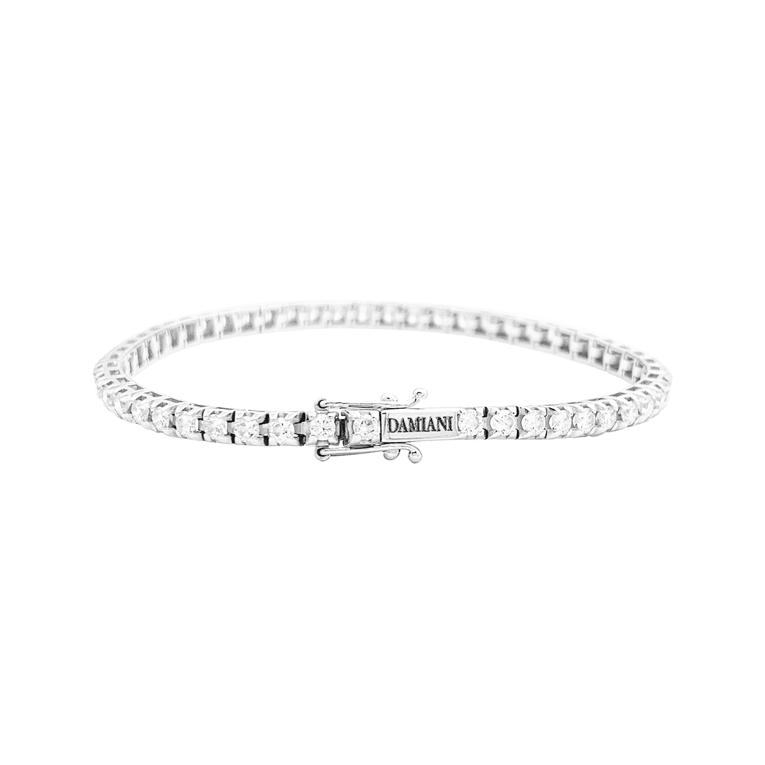 Ligne tennis Damiani or blanc, diamants. 3