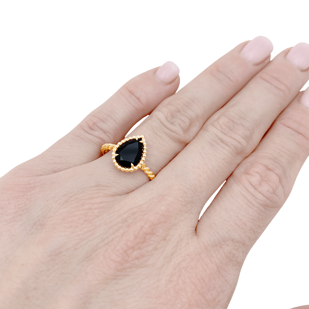 Bague BOUCHERON "Serpent Bohème", or jaune, onyx.  5