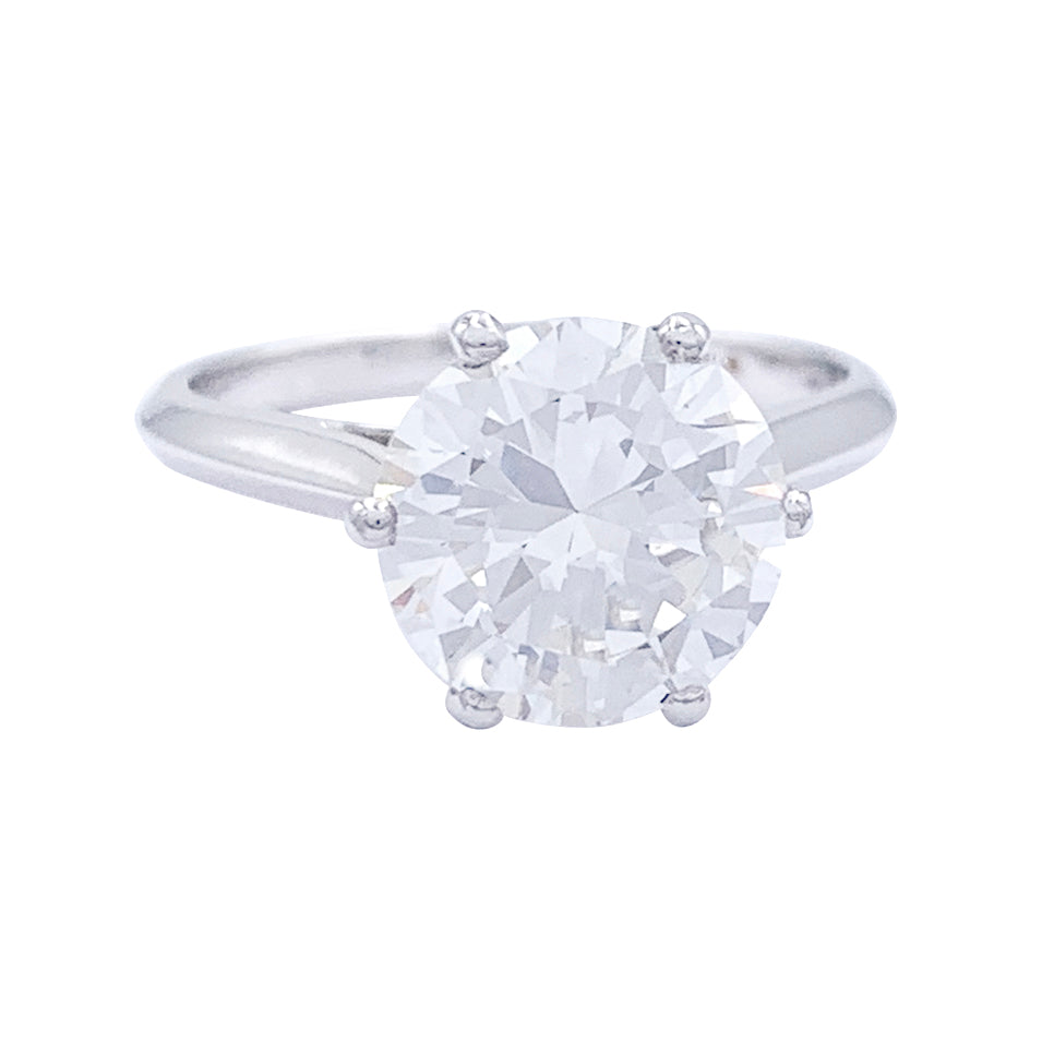 Solitaire platine, or blanc, diamant 2,30 cts. 5