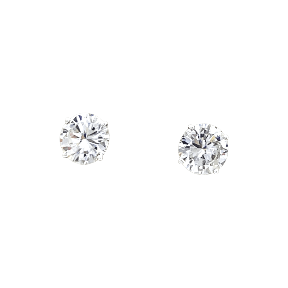 Puces d'oreilles diamants et or blanc.  1