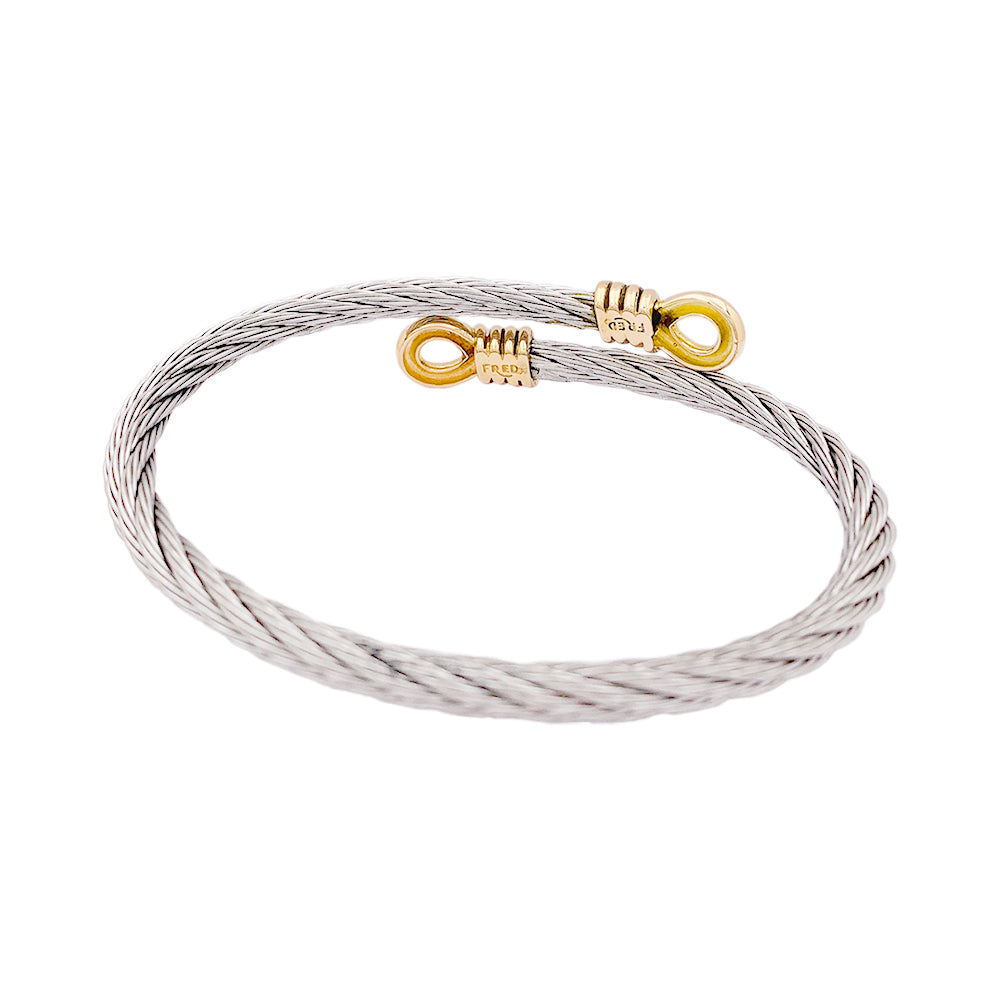 Bracelet Fred "Force 10", or et acier. 2