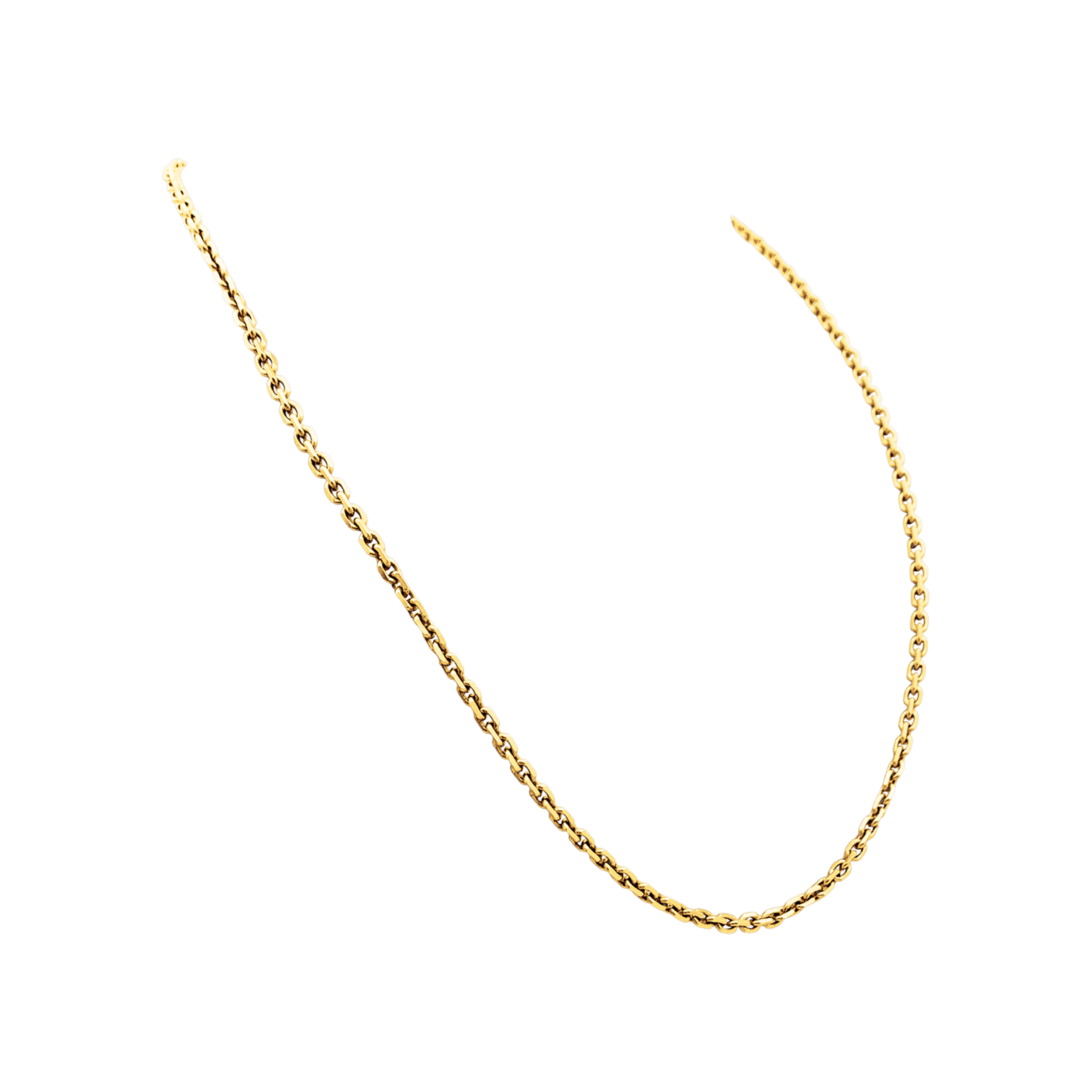 Collier or jaune, maille forçat.  2