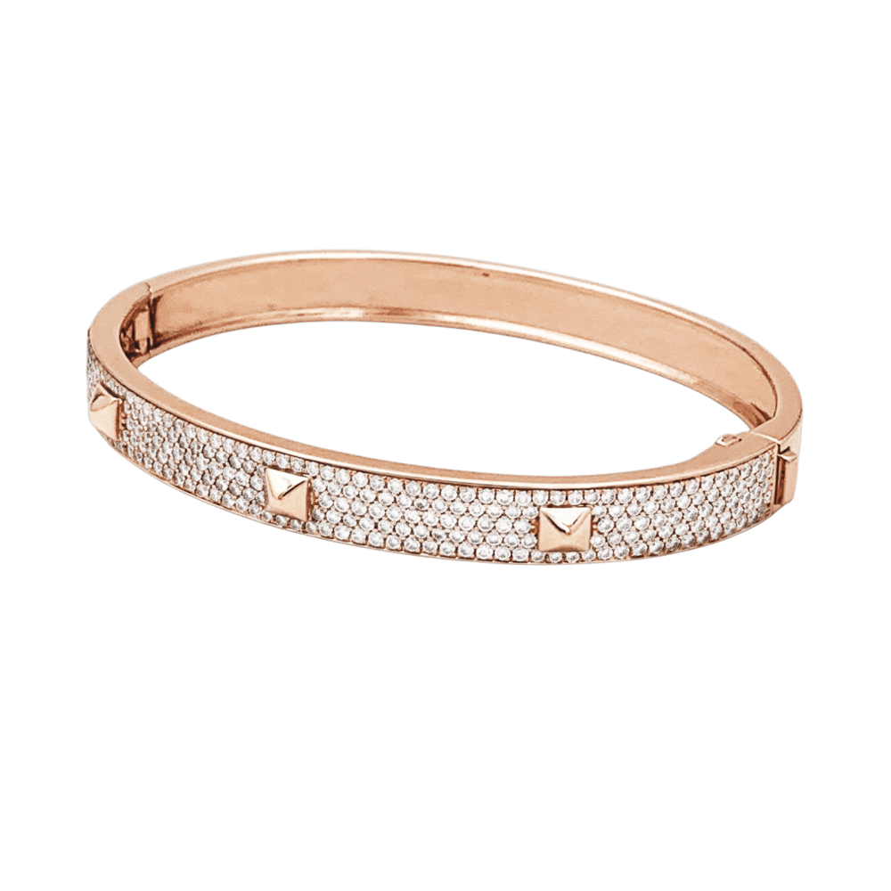 Bracelet Messika, "Spiky", or rose, diamants. 2