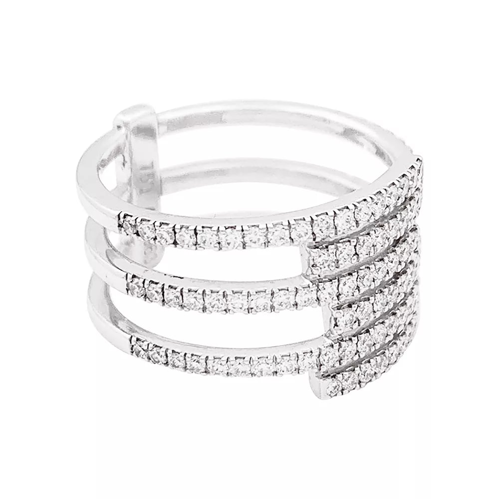Bague Messika "Gatsby", or blanc, diamants. 1