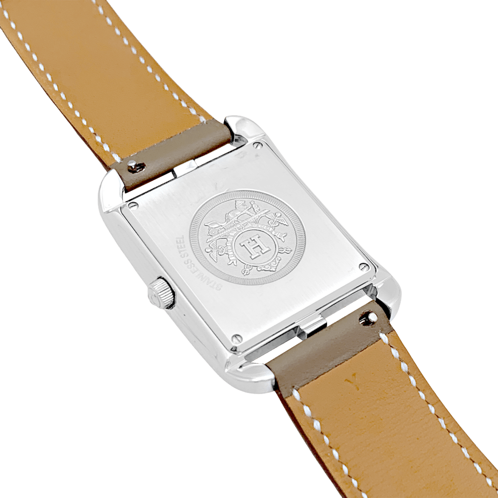 Montre Hermès, "Cape Cod", acier sur cuir.  5