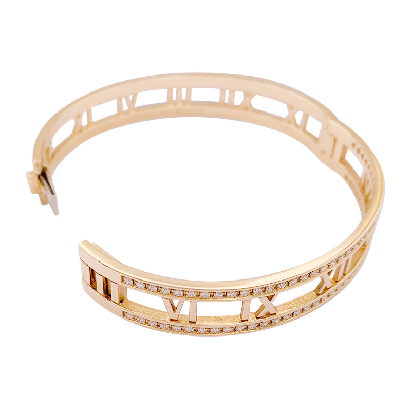 Bracelet Tiffany & Co. "Atlas" or rose, diamants. 4