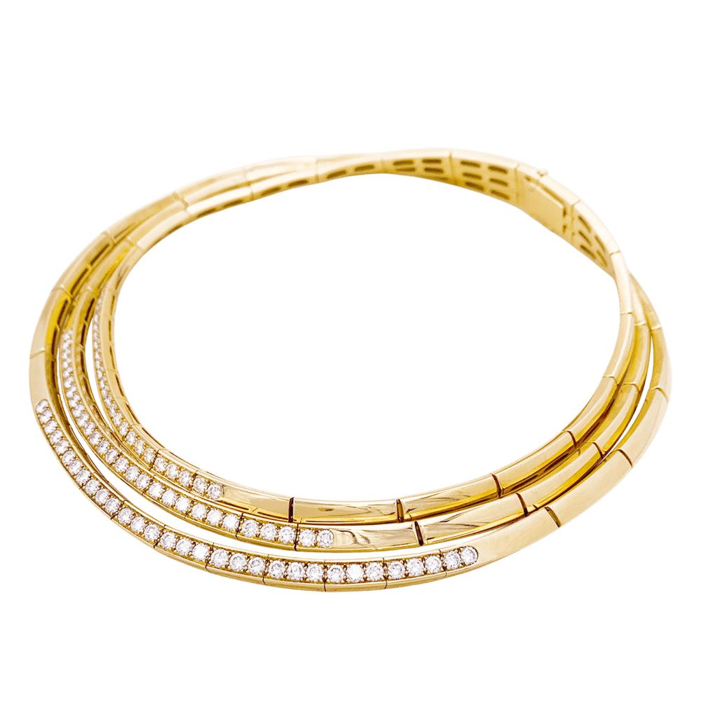 Collier Van Cleef & Arpels, or jaune et diamants.  3