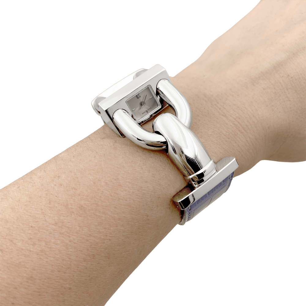 Montre Van Cleef & Arpels, "Cadenas", acier, cuir.  6