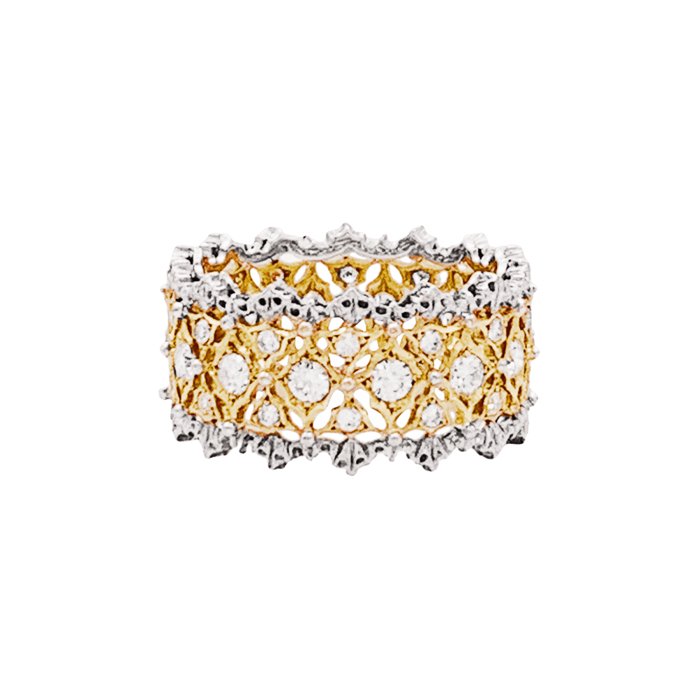 Bague Buccellati, "Eternelle Band", deux ors, diamants. 1