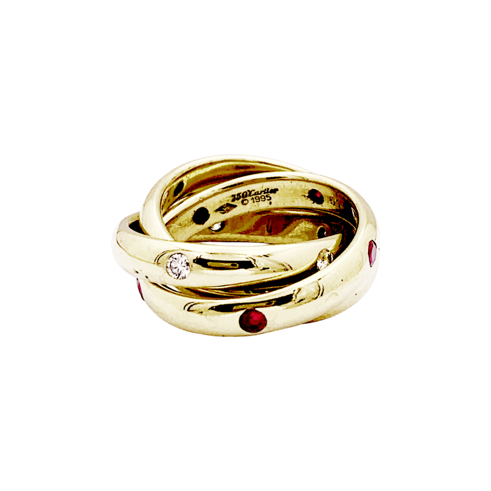 Bague Cartier, "Constellation", or jaune, saphirs, rubis, diamants.  5