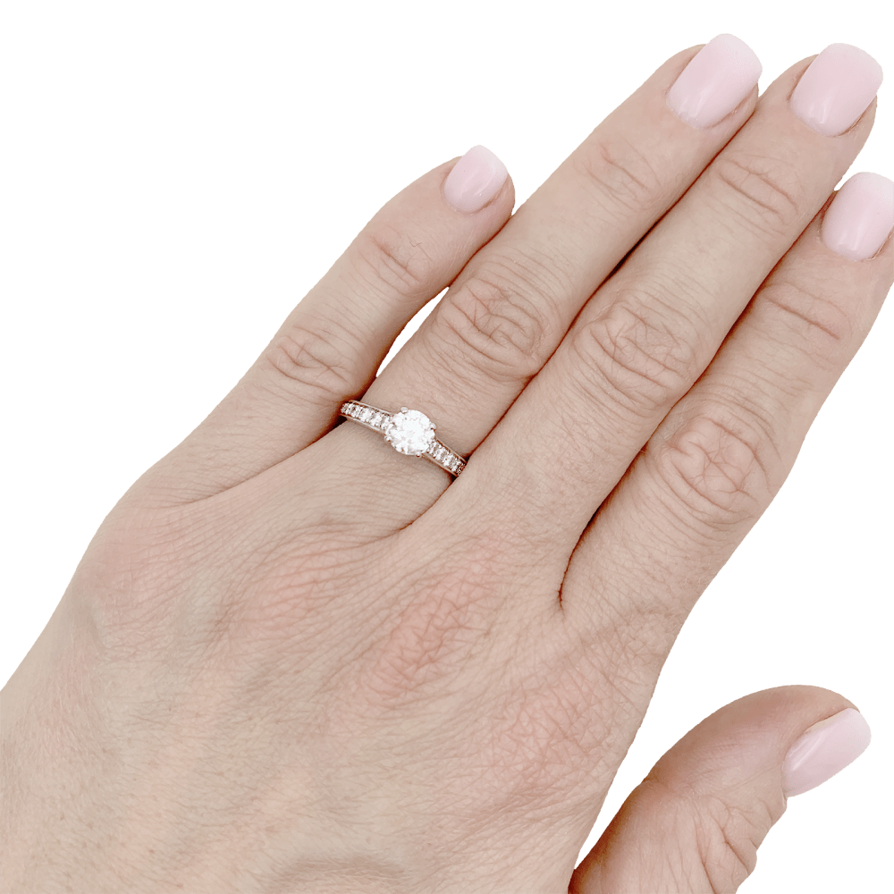 Bague Cartier, "Solitaire 1895" platine et diamants.  6