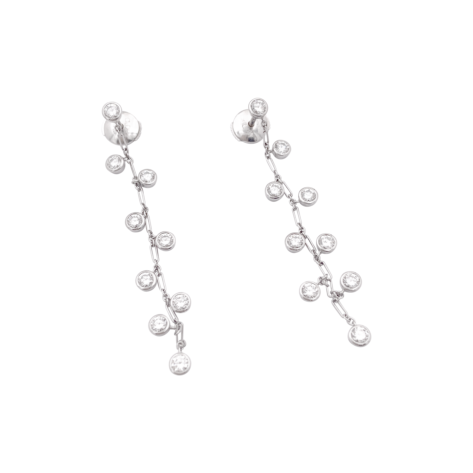 Boucles d'oreilles Dior "Baby diamants", or blanc et diamants. 3