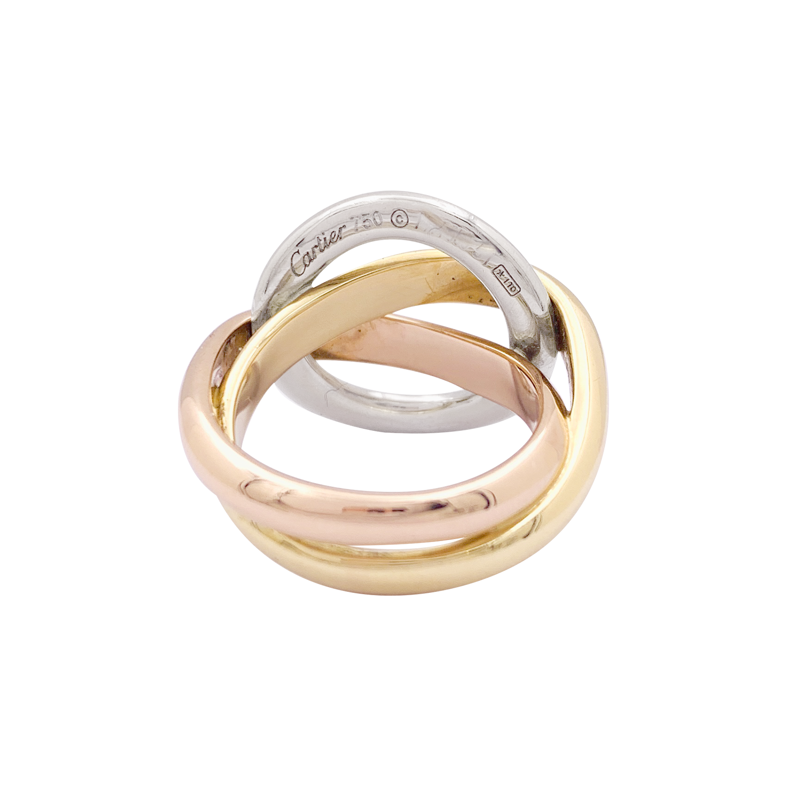 Bague Cartier "Trinity Crash" trois ors, diamants. 5