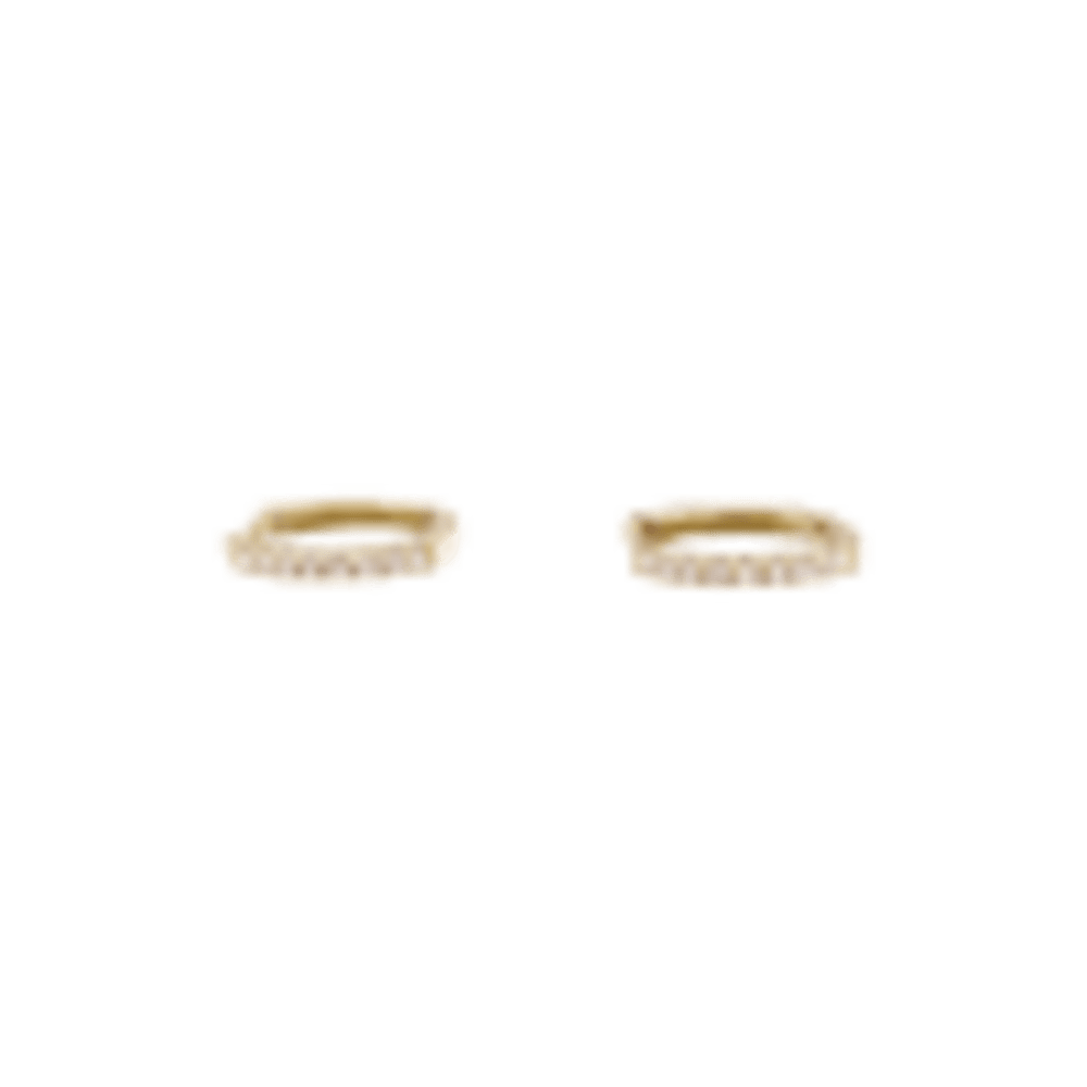 Paire de petites créoles en or jaune, diamants. 2