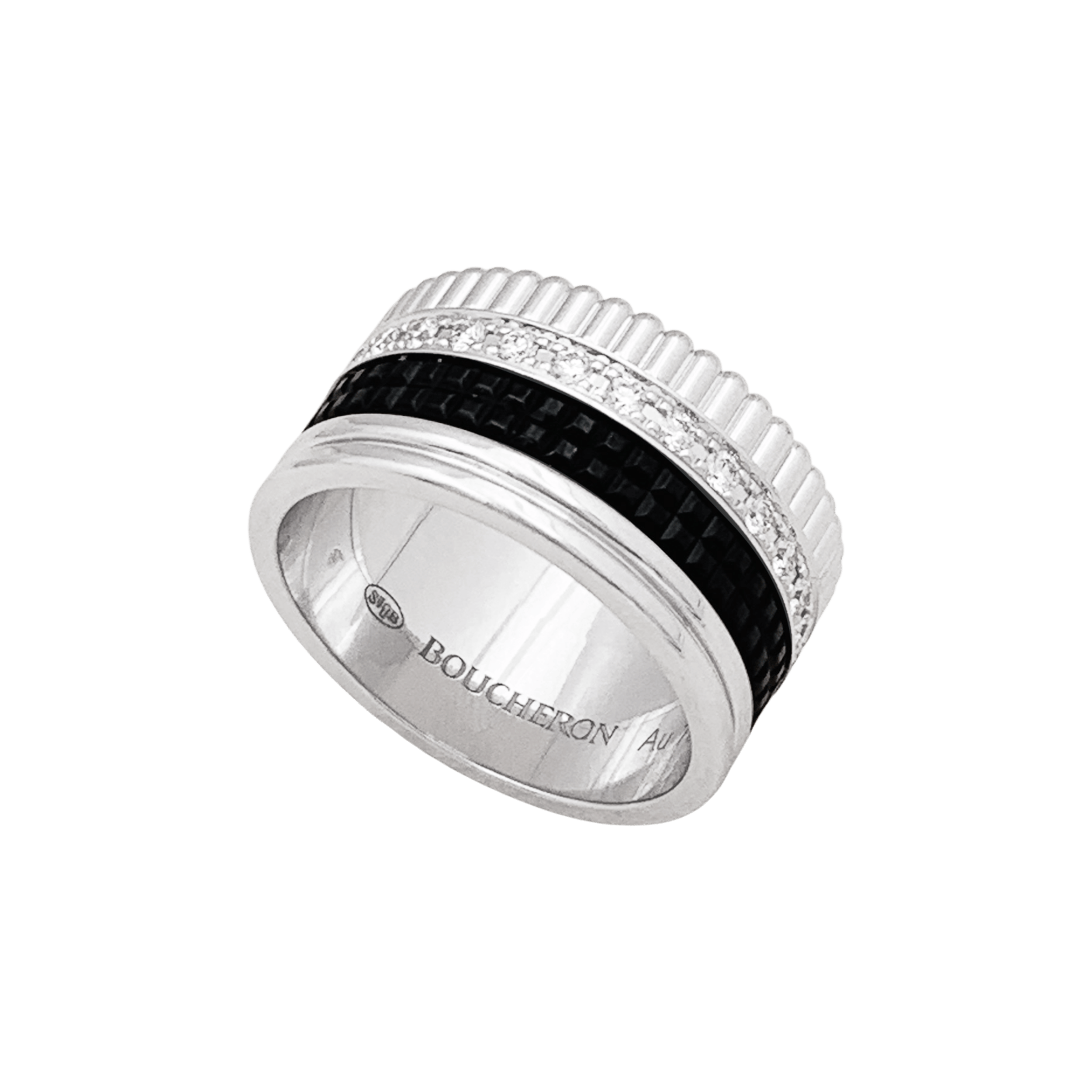 Bague Boucheron, "Quatre Black Edition Large", or blanc, PVD et diamants. 2