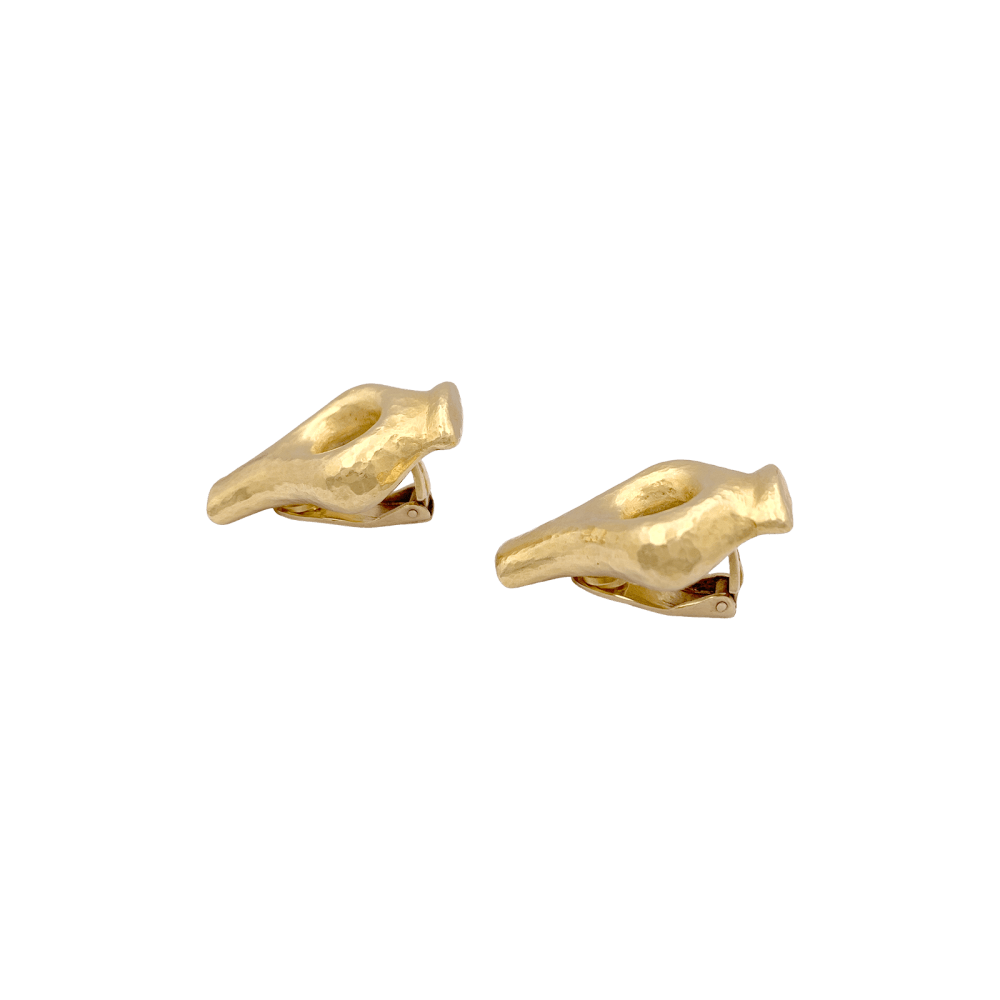 Boucles d'oreilles Lalaounis « Mesopotamia », or jaune martelé. 4