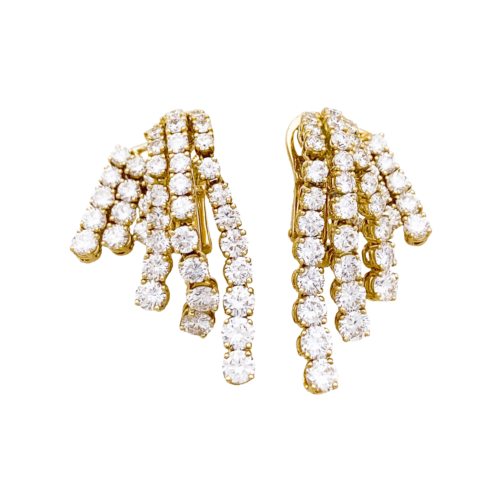 Boucle d'oreilles "Cascade", or jaune, diamants. 5