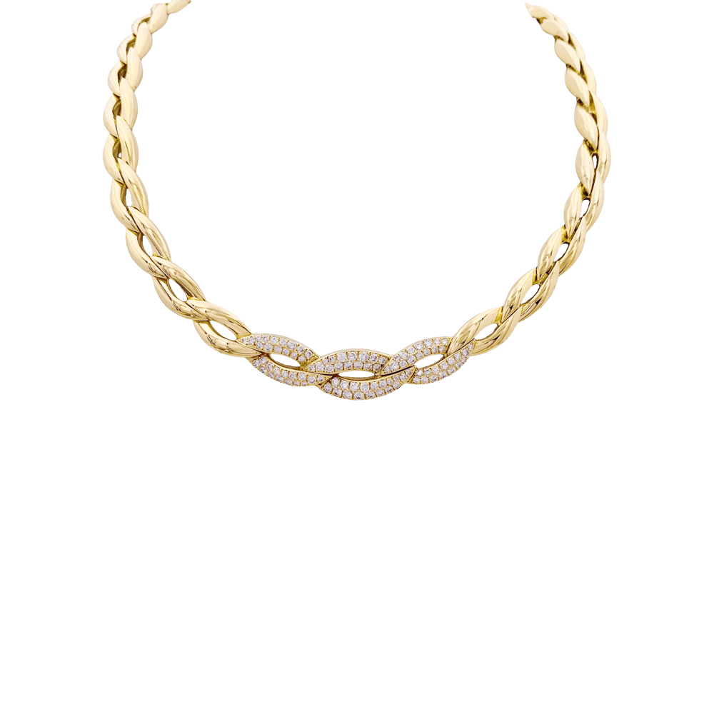 Collier Van Cleef & Arpels, or jaune, diamants. 2