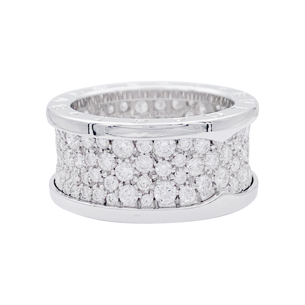Bague Bulgari, "B.Zero1", or blanc et pavé diamants. 1