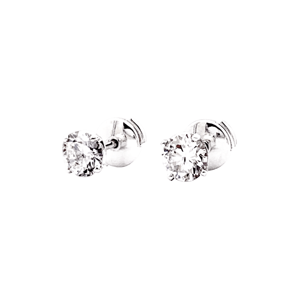 Boucles d'oreilles or blanc et diamants.  4