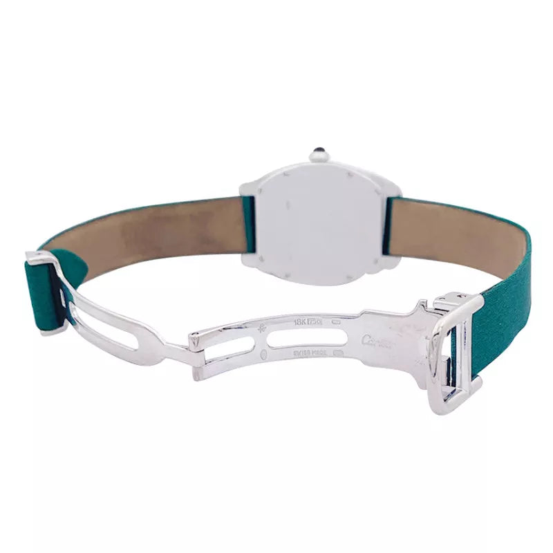 Cartier watch, "Chinese Turtle", platinum, white gold, leather.