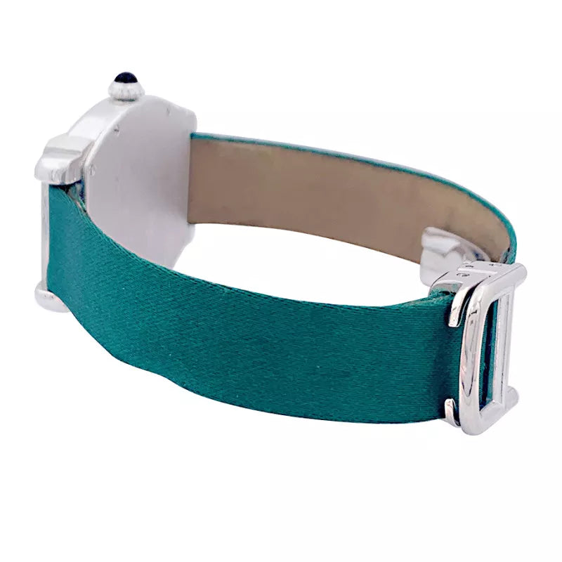 Cartier watch, "Chinese Turtle", platinum, white gold, leather.